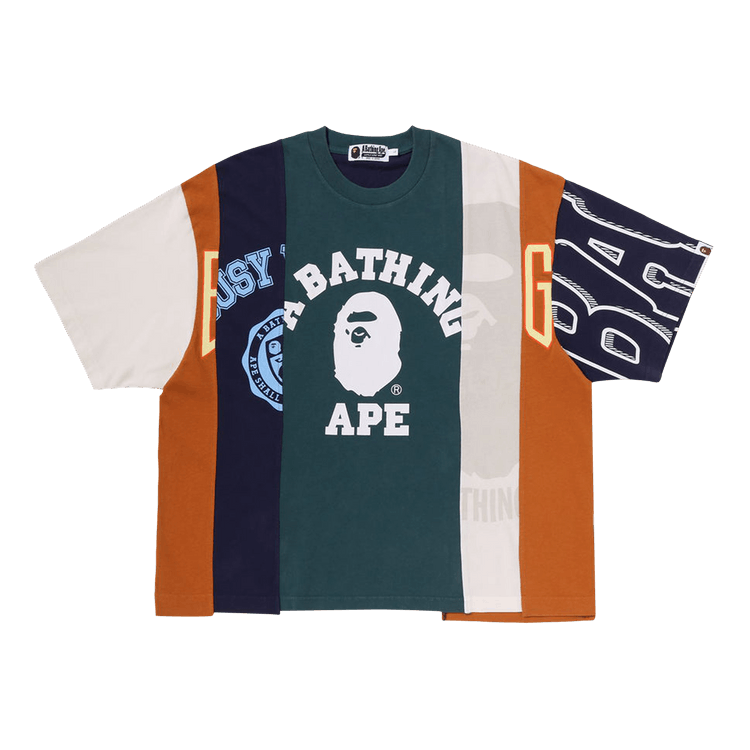 BAPE Upcycled Multi Logo Cropped Fit Tee "Multicolor"