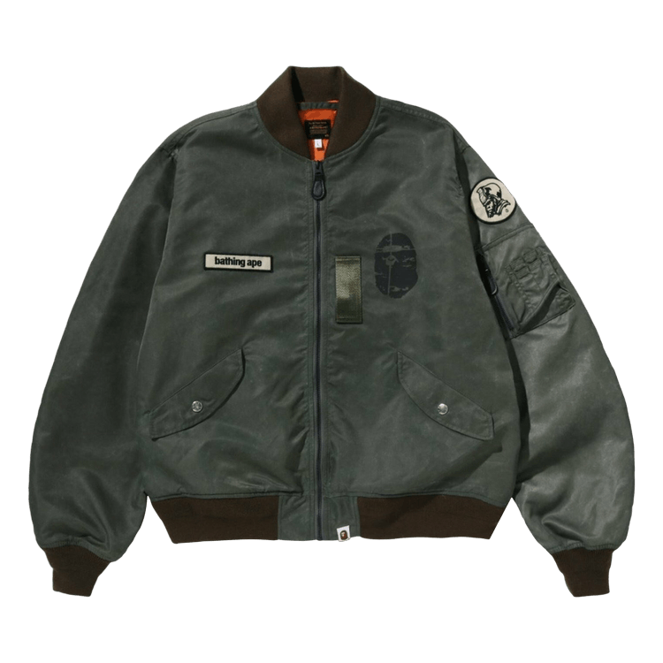 BAPE Multi Patch Bomber Jacket "Olive Drab"