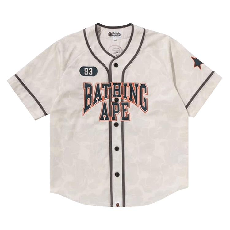 BAPE Camo Multi Logo Baseball Short-Sleeve Shirt "White"