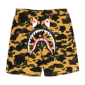 BAPE Camo Shark Sweat Shorts "Yellow"