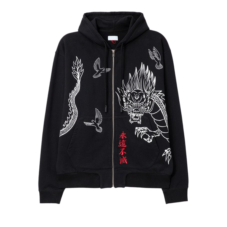 3.PARADIS x Bruce Lee Dragon Hooded Sweater "Black/Bl Print"