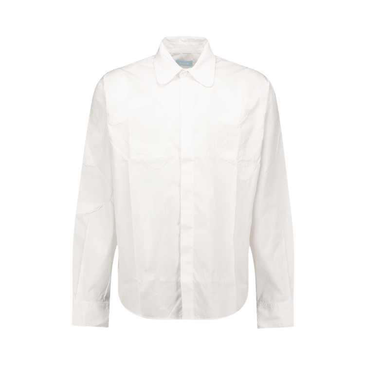 3.PARADIS Flying Dove Long-Sleeve Shirt "White/Blue"