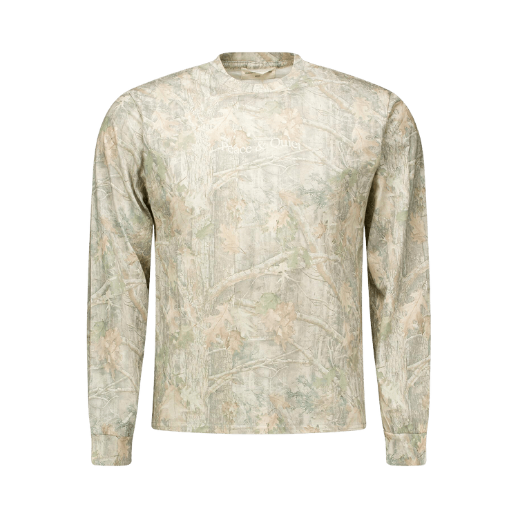 Museum of Peace & Quiet Wordmark Camo Long-Sleeve Shirt "Camoflauge"