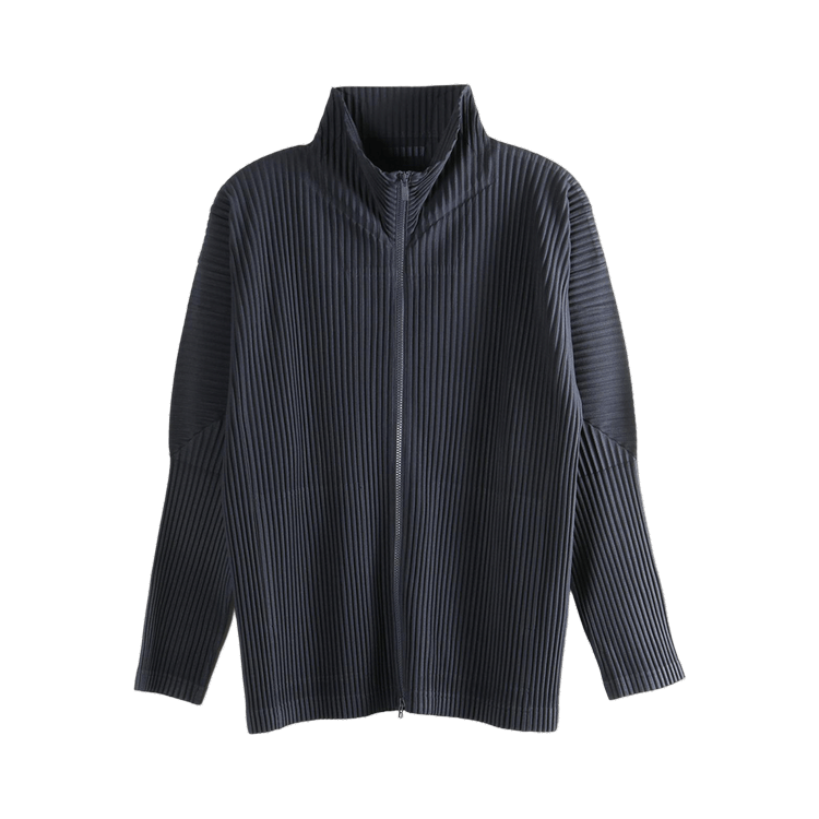 Homme Plissé Issey Miyake Basics Zip Up Cardigan "Navy"