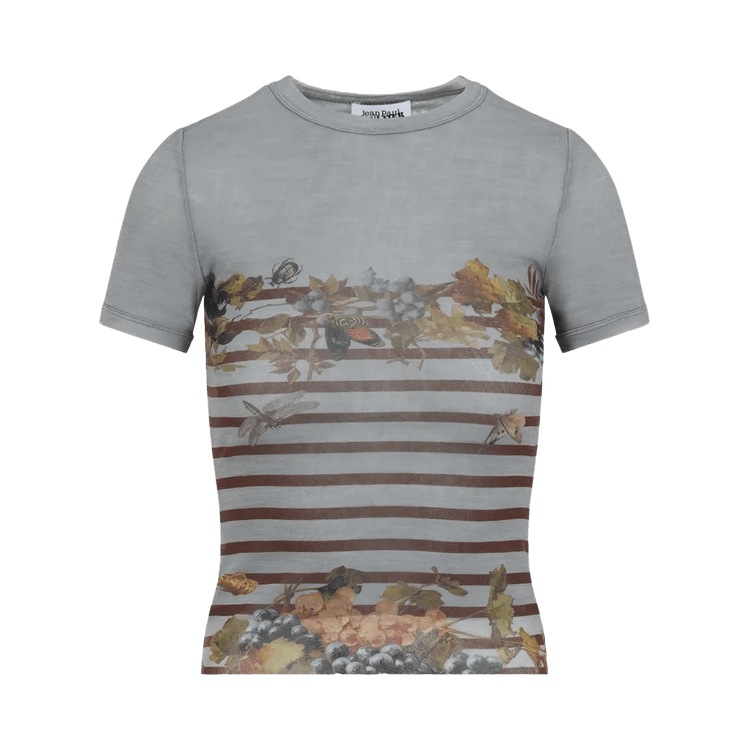 Jean Paul Gaultier Printed Marinière Grape Mesh Tee "Light Blue/Multicolor"