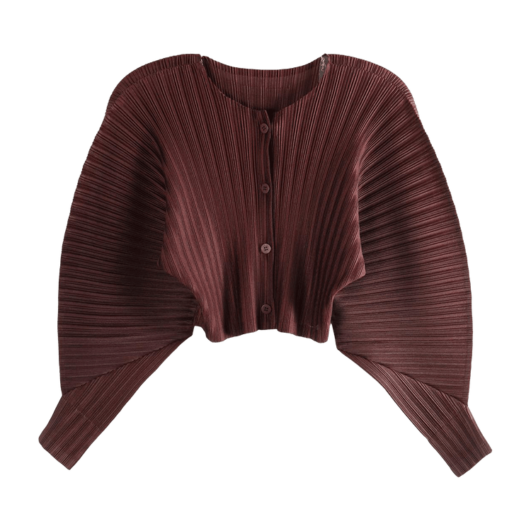 Pleats Please Issey Miyake Rib Pleats January Cardigan "Bordeaux"