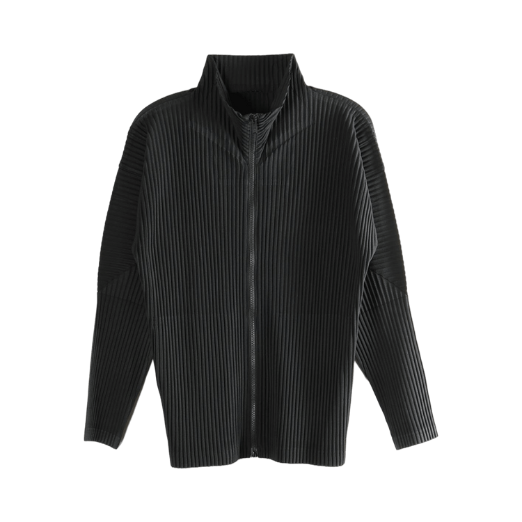 Homme Plissé Issey Miyake Basics Zip Up Cardigan "Black"
