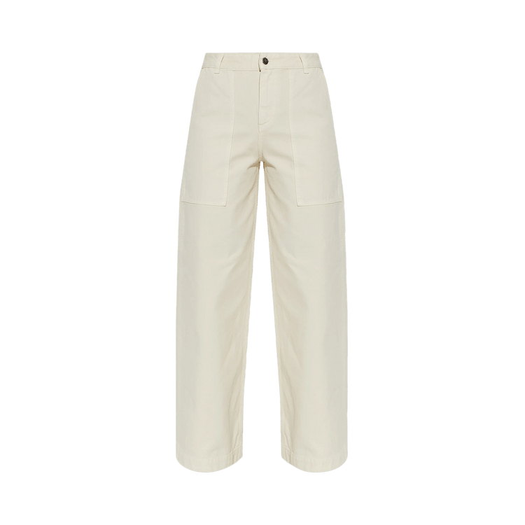 Moncler Button Zipper Closure Straight Leg Trousers "Light Beige"