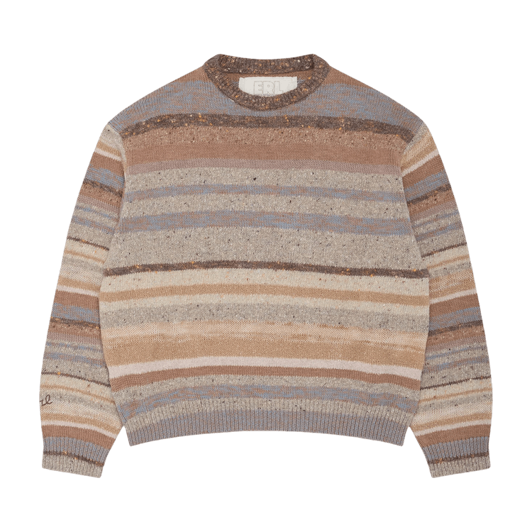 ERL Striped Crewneck Sweater Knit "Brown"