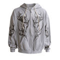 Hellstar Tribal Flame Zip Up "Grey"