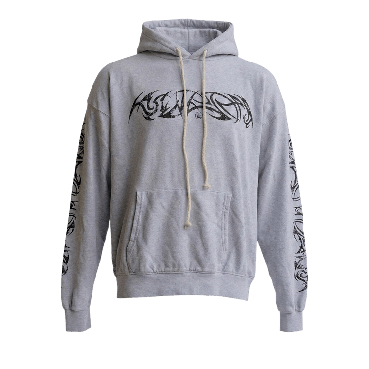 Hellstar Tribal Flame Logo Hoodie "Grey"
