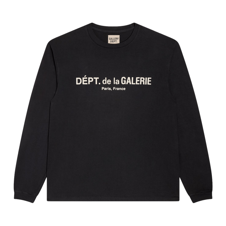 Gallery Dept. French Logo Lux Long-Sleeve Tee "Washed Black"