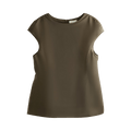 Amomento Taffeta Mock Neck Mini Dress "Brown"