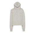 Amomento Sheer Drawstring Knit Hoodie "Light Grey"