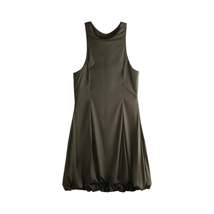 Amomento Sheer Padded Volume Dress "Brown"