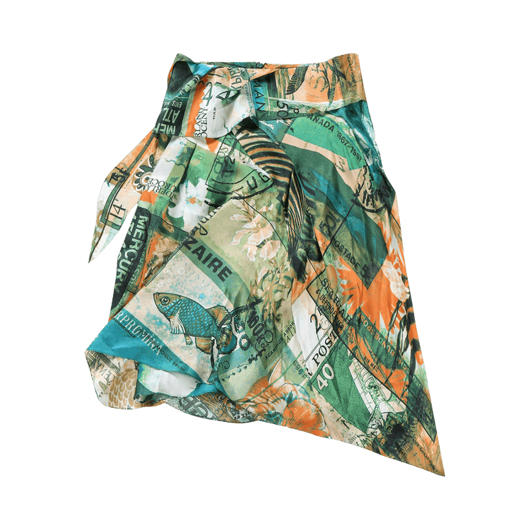 Kiko Kostadinov Kukri Draped Skirt "Markarian Print"