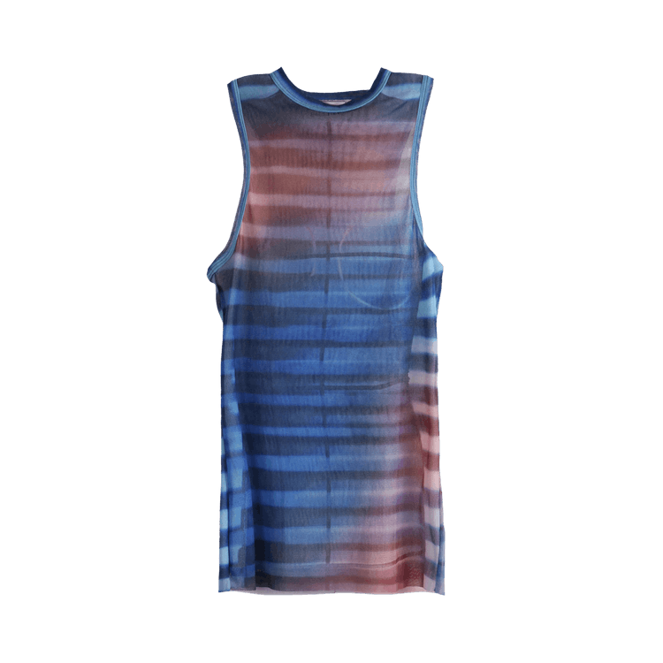 Jean Paul Gaultier Mesh Printed Air Tank Top "Light Blue/Peach"