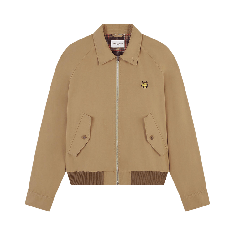 Maison Kitsuné Technical Cotton Gabardine Harrington Jacket "Beige"