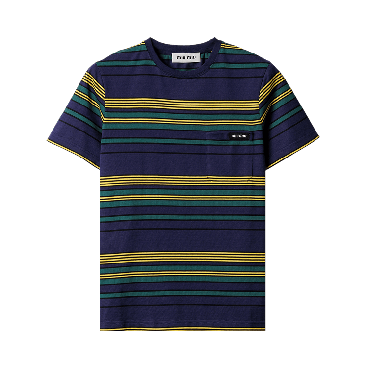 Miu Miu Striped Jersey Shirt "Blue/Bottle"