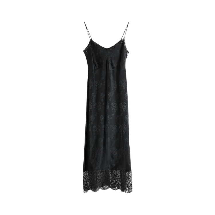 Simone Rocha Deep Lace Trim Slip Dress "Black"