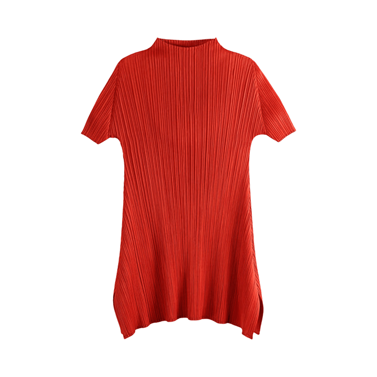 Pleats Please Issey Miyake Monthly Colors July Tunic "Bright Red"