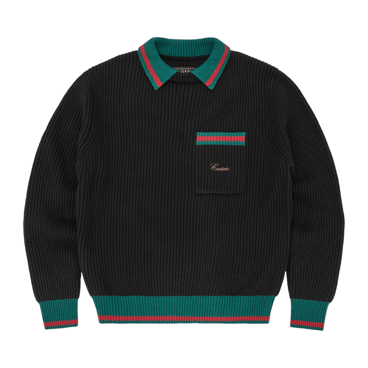 Corteiz Gianni Knit Polo Sweater "Black"