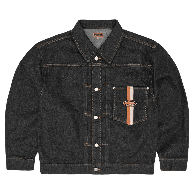 Corteiz Dual Stripe Denim Jacket "Washed Black"