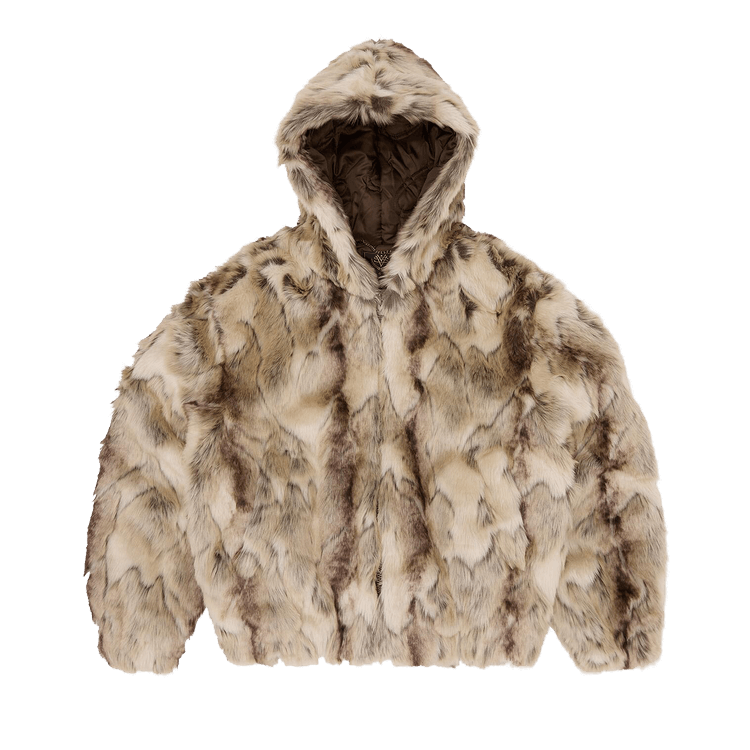 Corteiz Pelt Hooded Fur Jacket "Fawn"