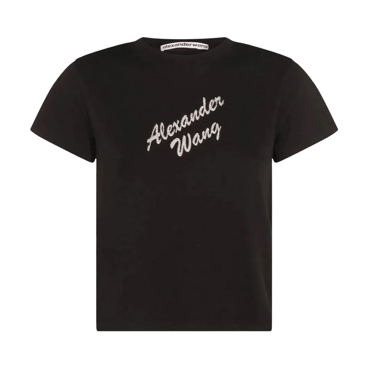 Alexander Wang Shrunken Tee W/Hotfix Logo "Black"