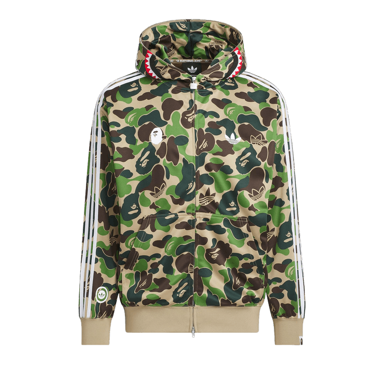 Adidas x BAPE Shark Track Hoodie Jacket "Crew Green"