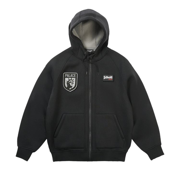 Palace x Schott Bonded Fleece Hood "Black"