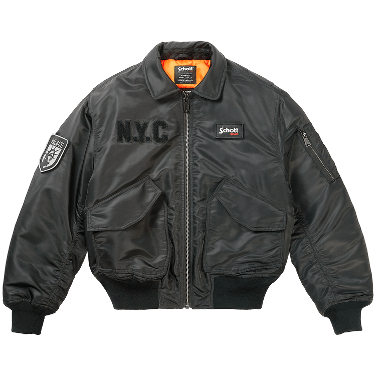 Palace x Schott Cwu 90's Fit Bomber Jacket 'Black'