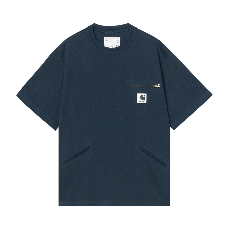 Sacai x Carhartt WIP Cotton Jersey T-Shirt "Blue"