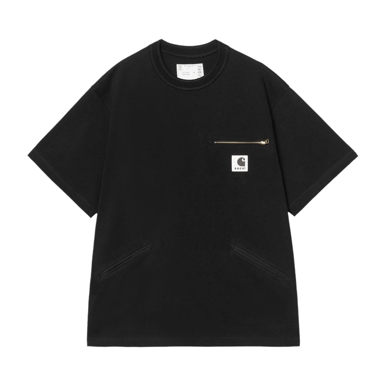 Sacai x Carhartt WIP Cotton Jersey T-Shirt "Black"
