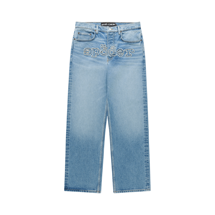 Sp5der Distressed Logo V3 Denim "Vintage Wash"