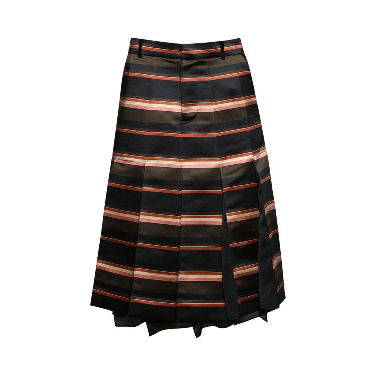 Sacai Horizontal Stripe Skirt "Khaki/Pink"