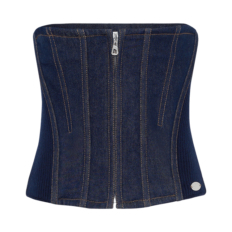 Jean Paul Gaultier Denim Corset With Knit "Indigo"
