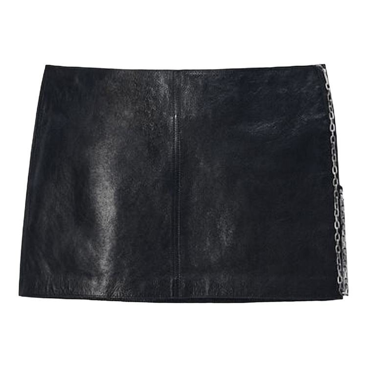 Alexander Wang Low-Rise Leather Mini Skirt "Black"