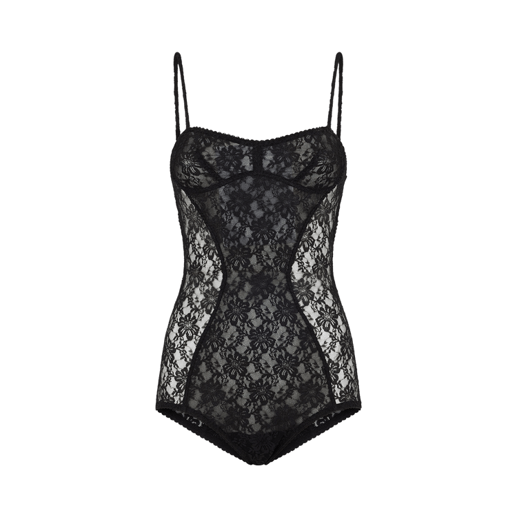 Attico Bodysuit Stretch Lace "Black"