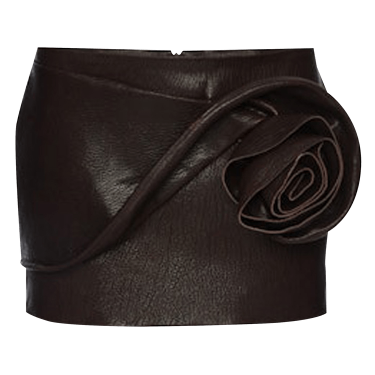 Magda Butrym Leather Skirt "Dark Brown"