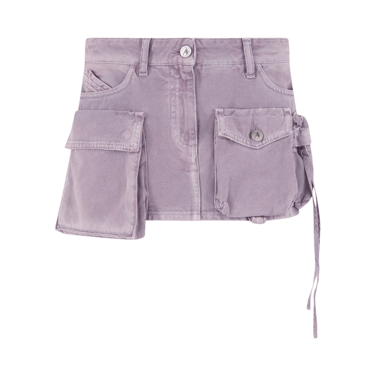Attico Mini Skirt Cotton Gabardine "Mauve Fade"
