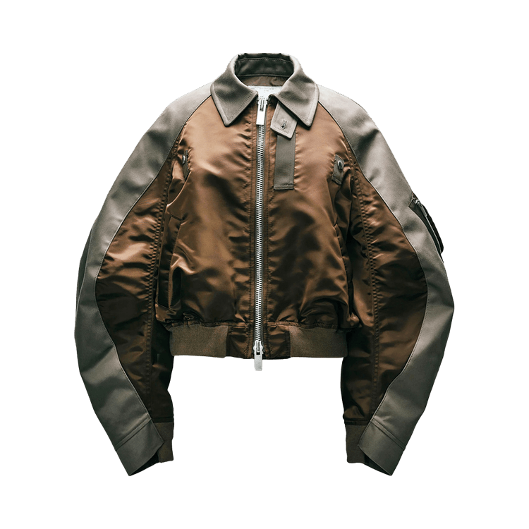 Sacai Cotton Chino x Nylon Twill Blouson "Brown/Grey"