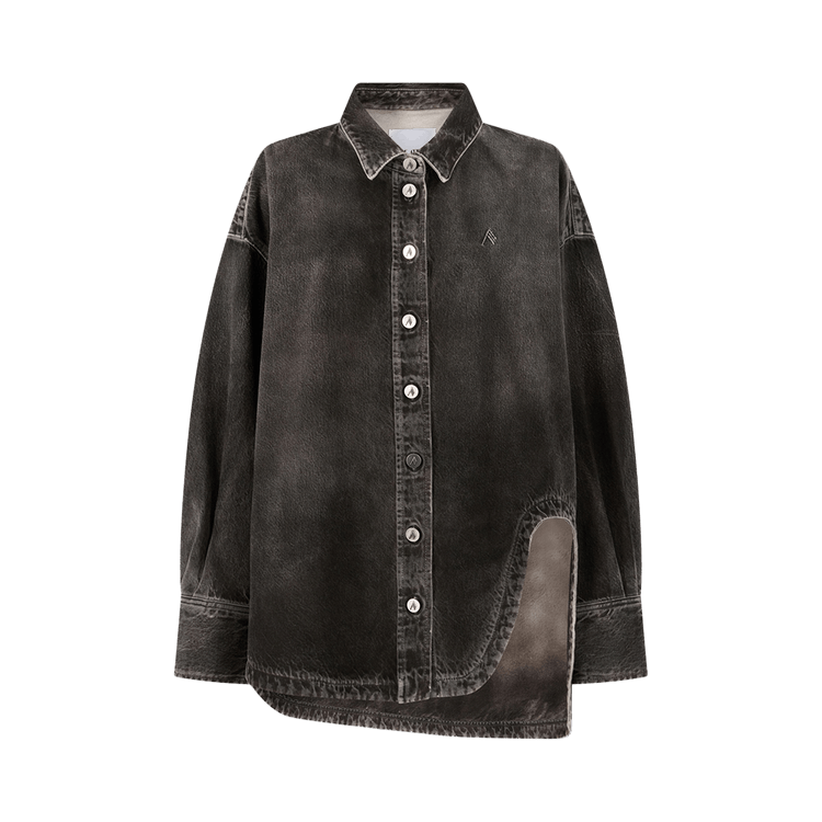 Attico Bomber Overdyed Treated Cotton "Black/White"