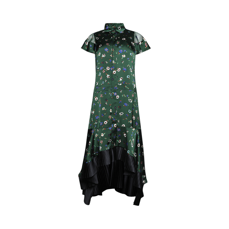 Sacai Floral Print Dress "Green"