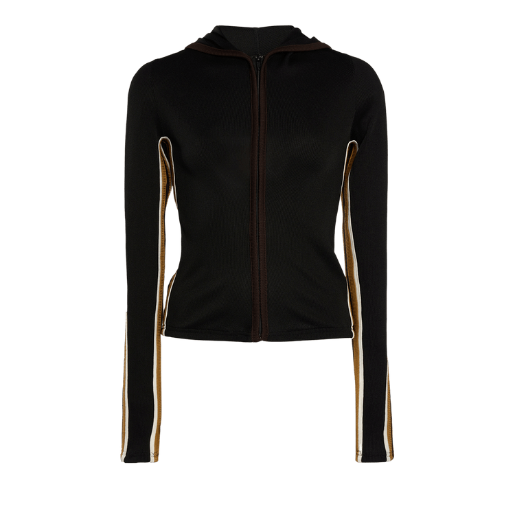 Christopher Esber Verner Multi Bind Ribbed Hoodie "Black/Multicolor"