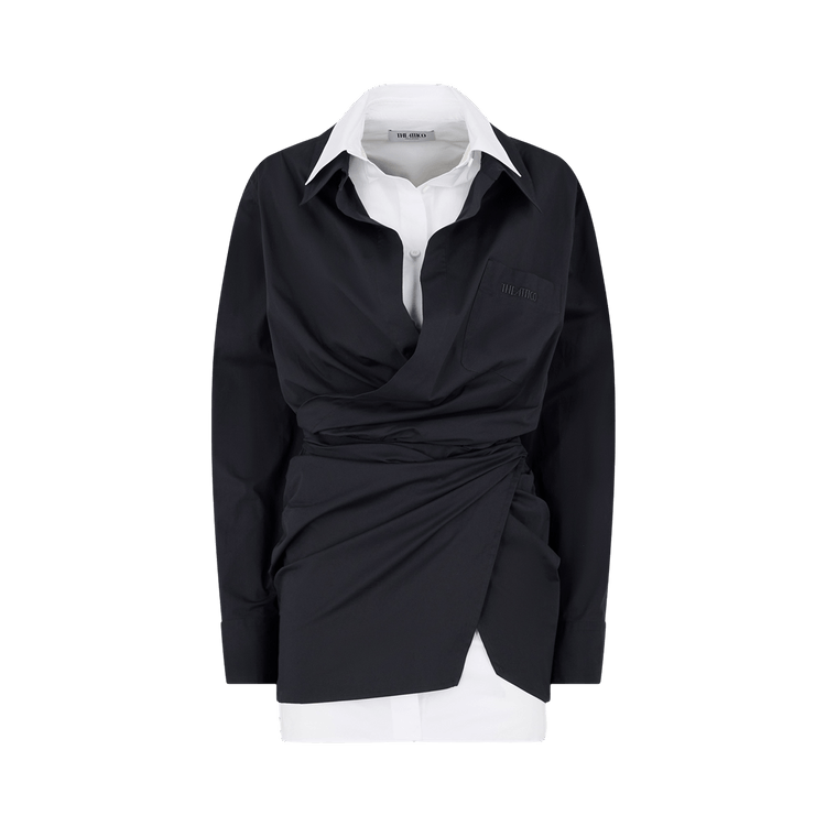 Attico Mini Dress Cotton Stretch "Black/White"