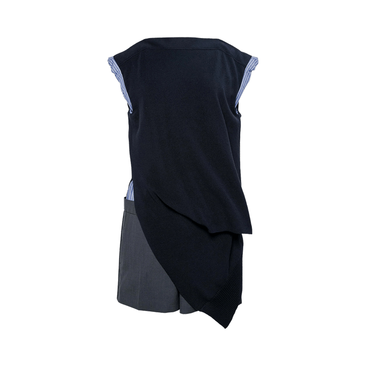 Sacai Suiting x Knit Dress "Navy/Grey"
