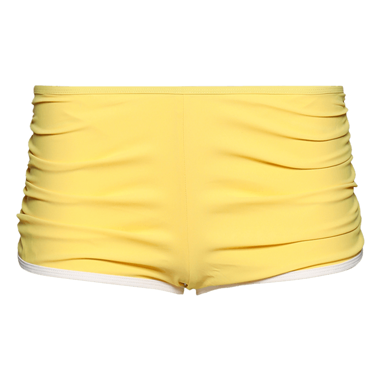 Christopher Esber Oasis Ruched Swim Boyshort "Zest/White"