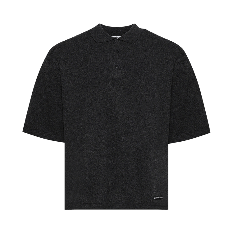 Alexander Wang Polo W/ Knit Logo Label "Charcoal"