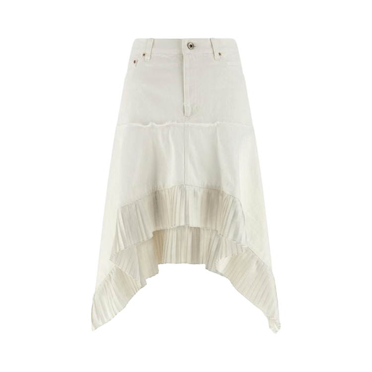 Sacai Denim x Satin Skirt "Off White"